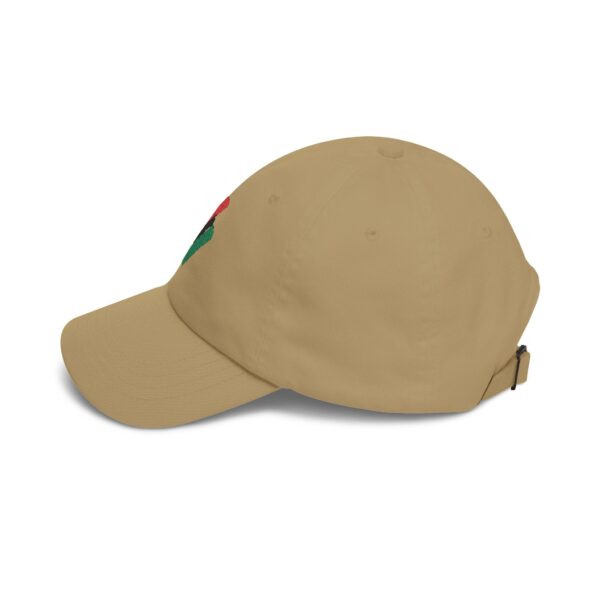 Dad Cap with Red, Black & Green Brushstroke Embroidery