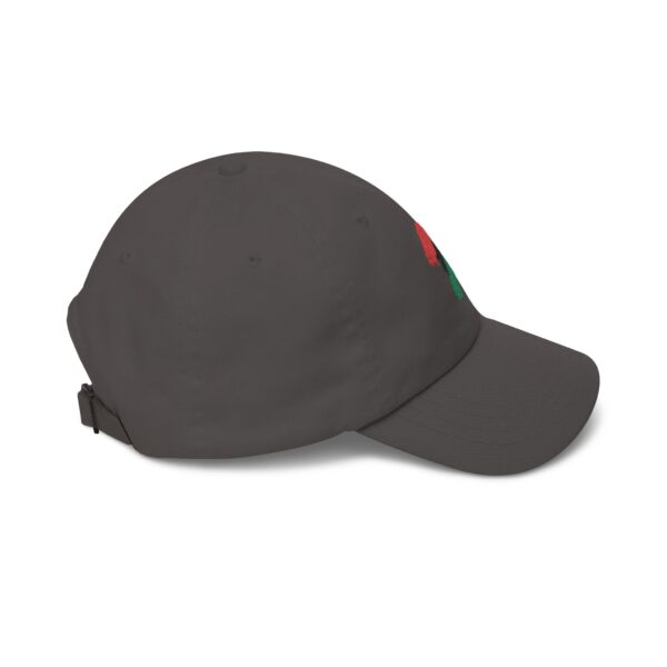 Dad Cap with Red, Black & Green Brushstroke Embroidery