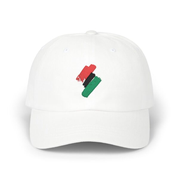 Dad Cap with Red, Black & Green Brushstroke Embroidery