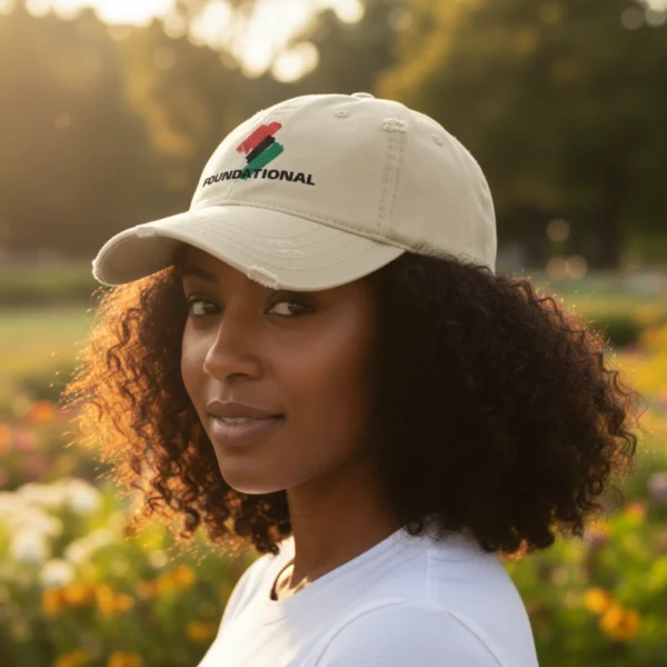 Foundational Red, Black and Green Distressed Hat