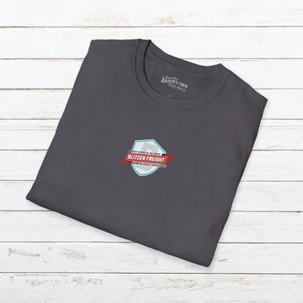 Blitzen Freight Holiday Tee | Vintage Reindeer Badge Christmas Shirt for the Whole Family