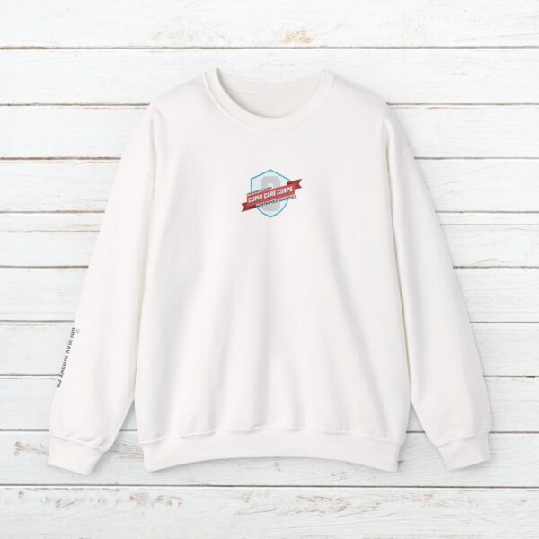 Cupid Care Corps Crewneck Sweatshirt | Christmas Reindeer Team Badge