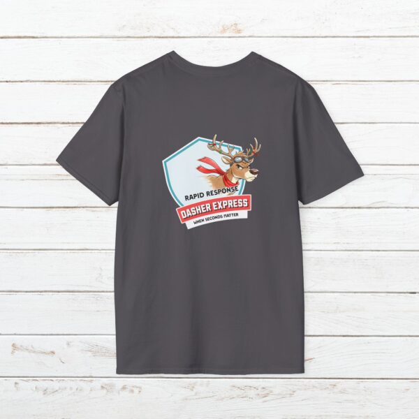 Dasher Express Holiday Tee | Vintage Reindeer Badge Christmas Shirt for the Whole Family