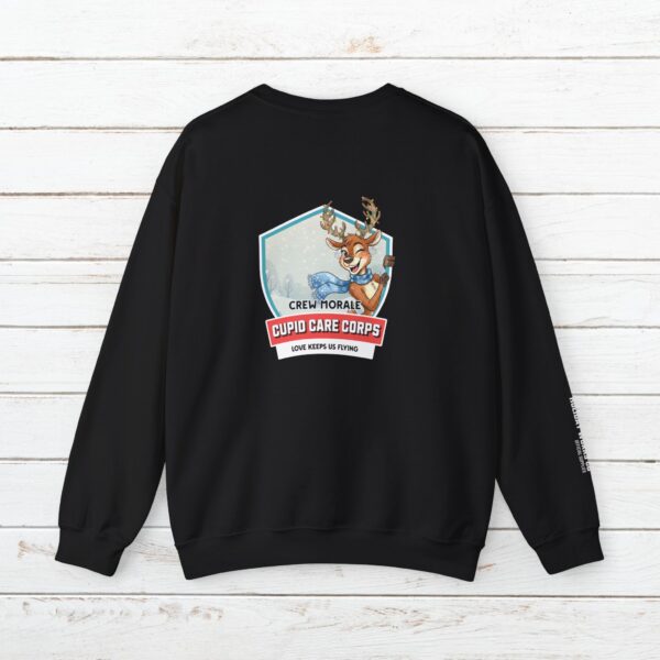 Cupid Care Corps Crewneck Sweatshirt | Christmas Reindeer Team Badge