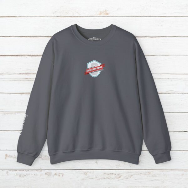 Cupid Care Corps Crewneck Sweatshirt | Christmas Reindeer Team Badge
