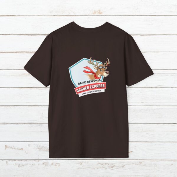 Dasher Express Holiday Tee | Vintage Reindeer Badge Christmas Shirt for the Whole Family