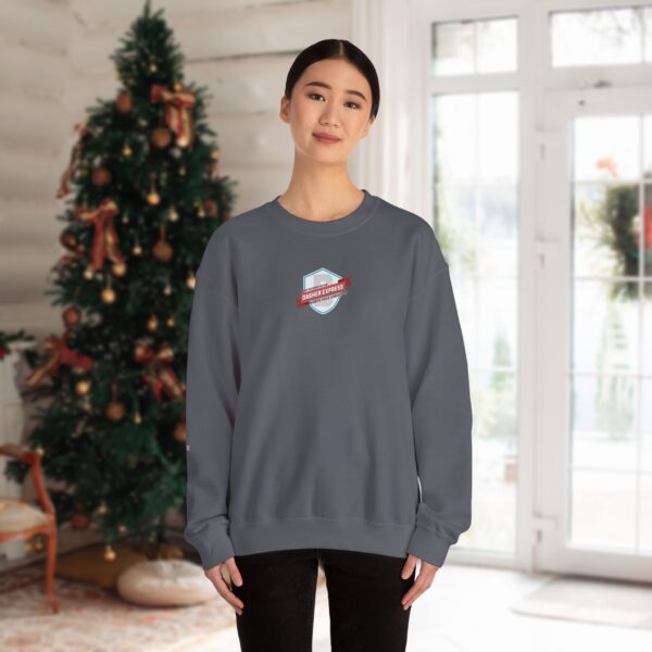 15608229369171043971_2048_custom.jpeg Dasher Express Crewneck Sweatshirt | Christmas Reindeer Team Badge
