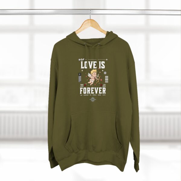 Love Is Forever Hoodie — Peach Cupid Graphic Romantic Pullover