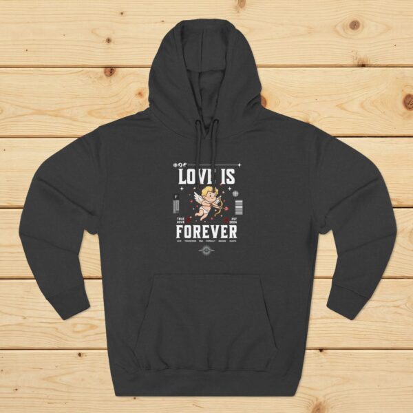 Love Is Forever Hoodie — Peach Cupid Graphic Romantic Pullover