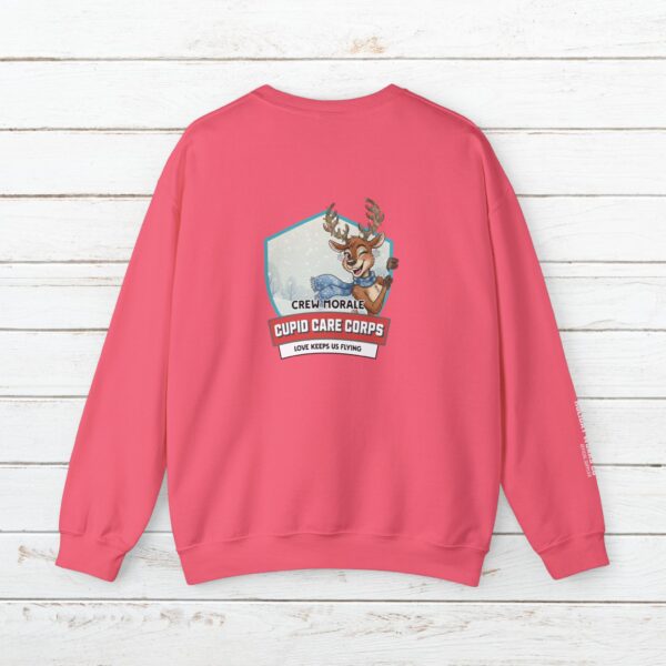 Cupid Care Corps Crewneck Sweatshirt | Christmas Reindeer Team Badge