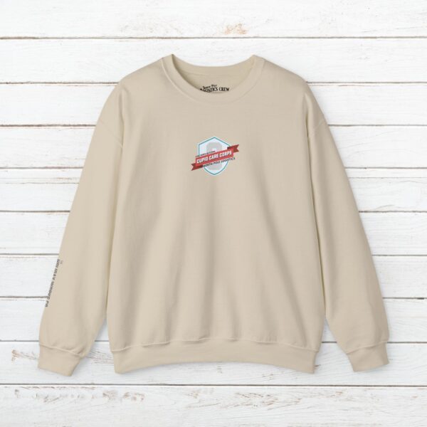 Cupid Care Corps Crewneck Sweatshirt | Christmas Reindeer Team Badge