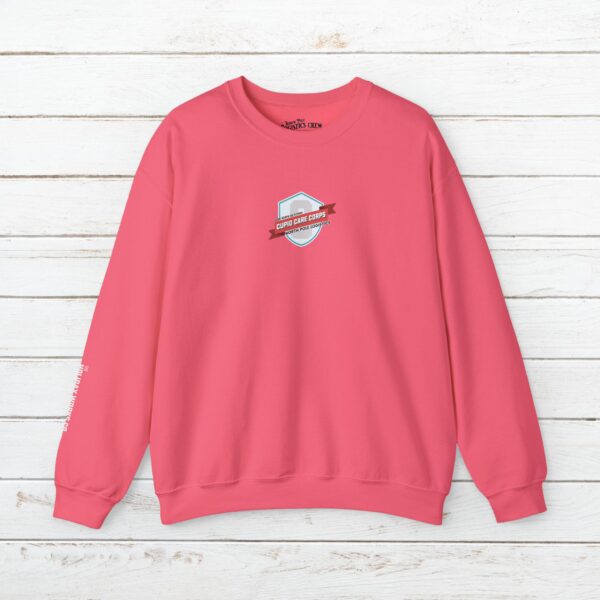 Cupid Care Corps Crewneck Sweatshirt | Christmas Reindeer Team Badge