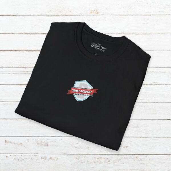 Comet Academy Holiday Tee | Vintage Reindeer Badge Christmas Shirt for the Whole Family